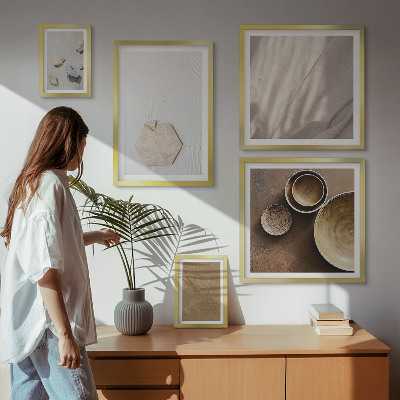 Conjunto de cuadros decorativos Texturas minimalistas cálidas