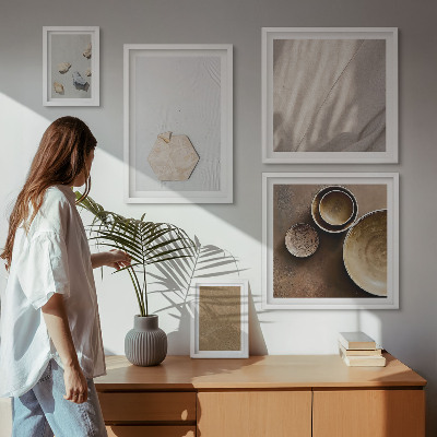 Conjunto de cuadros decorativos Texturas minimalistas cálidas