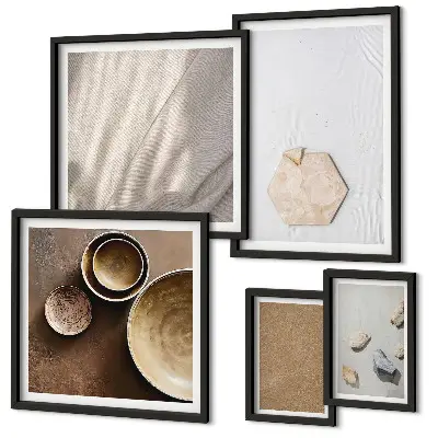 Conjunto de cuadros decorativos con texturas minimalistas cálidas