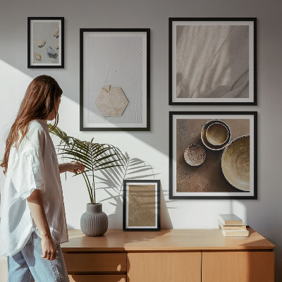 Conjunto de cuadros decorativos Texturas minimalistas cálidas