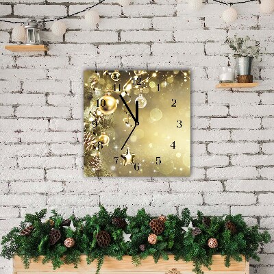 RELOJES SOBRE VIDRIO Cuadrado Navidad del oro Decoraciones para las fiestas