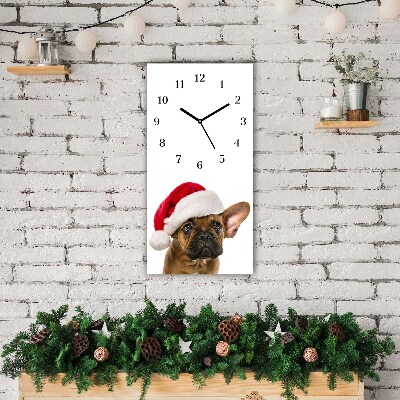 RELOJES SOBRE VIDRIO Vertical Navidad del perro del dogo