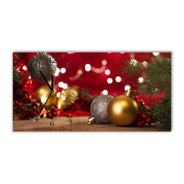 RELOJES SOBRE VIDRIO Horizontal bolas del árbol de Navidad Decoraciones