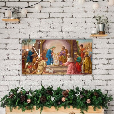 RELOJES SOBRE VIDRIO Horizontal Estable la Navidad de Jesús