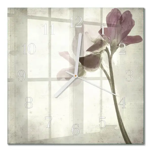 Reloj de cristal cuadrado Flor vintage