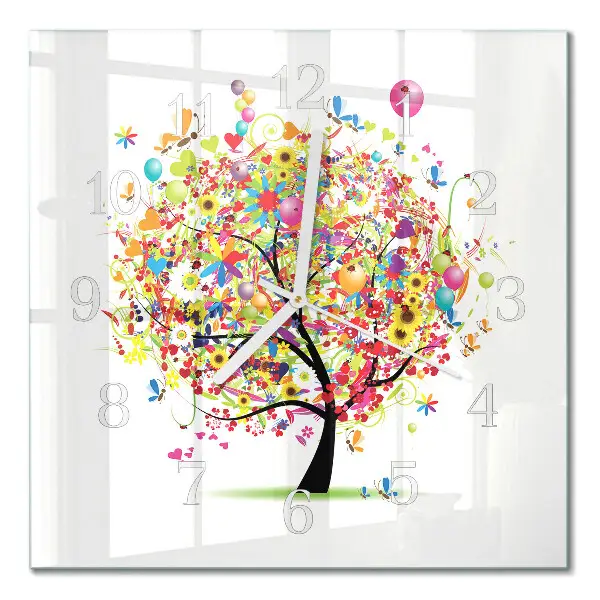 Cuadrado reloj cuadrado Árbol colorido