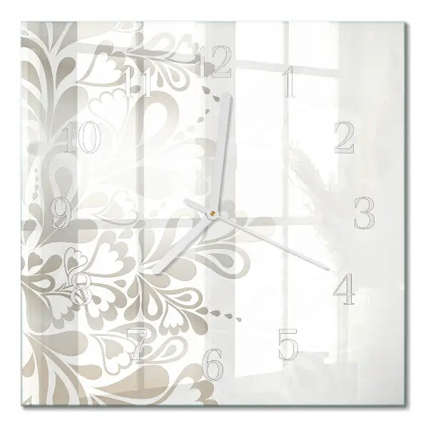 Cuadrado reloj de pared Arte floral