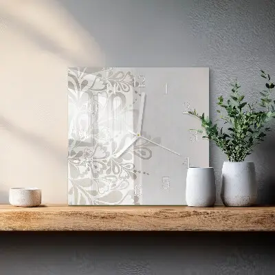 Cuadrado reloj de pared Arte floral