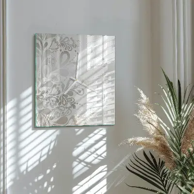Cuadrado reloj de pared Arte floral