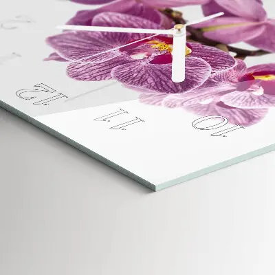 Reloj de vidrio cuadrado Orquídeas