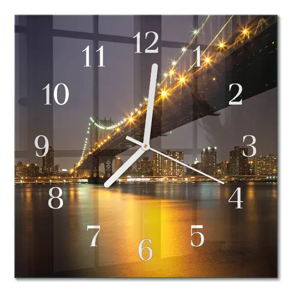 Reloj de cristal cuadrado El puente en el horizonte