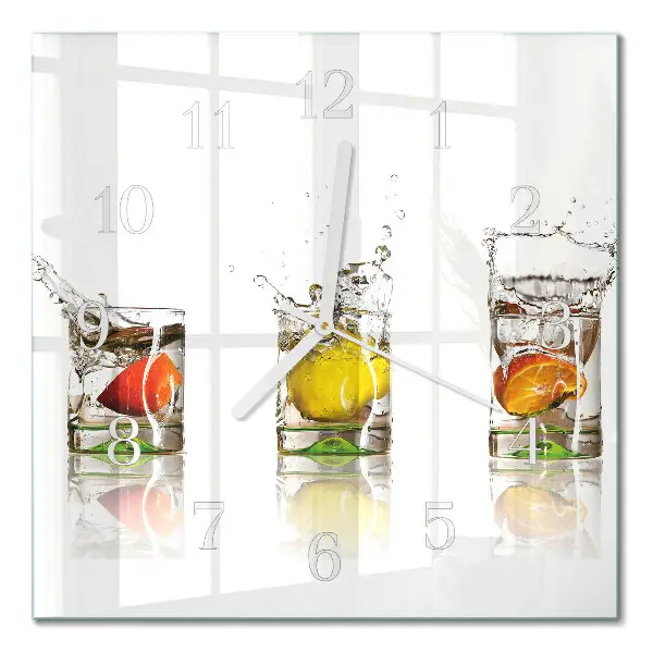 Cuadrado reloj cuadrado Vasos de fruta