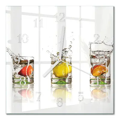 Cuadrado reloj cuadrado Vasos de fruta