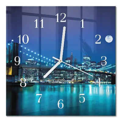 Reloj de vidrio cuadrado Horizonte nocturno