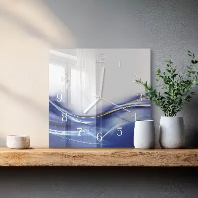 Reloj de cristal cuadrado Líneas abstractas