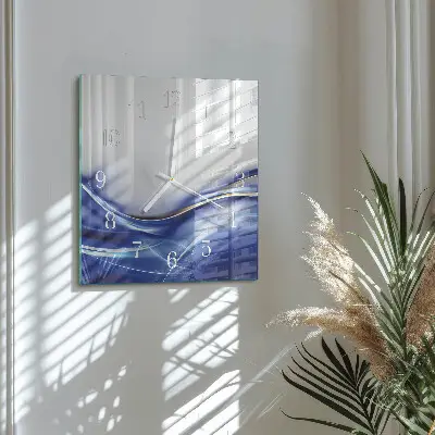 Reloj de cristal cuadrado Líneas abstractas