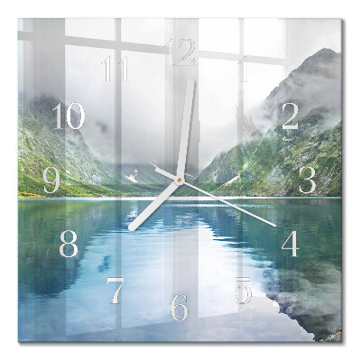 Cuadrado reloj de pared Lago de montaña