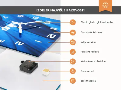 Reloj de cristal cuadrado Líneas abstractas
