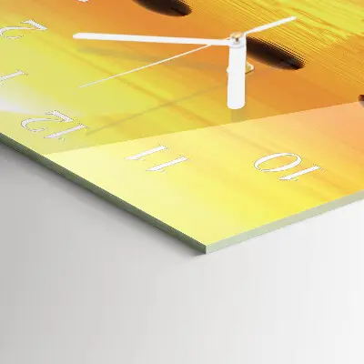 Cuadrado reloj de pared de cristal Agua sol