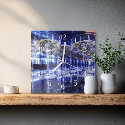 Cuadrado reloj de pared Anteojos