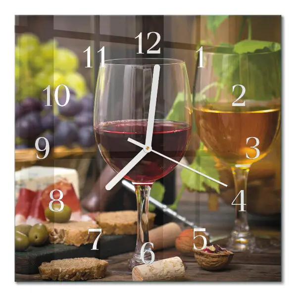 Reloj de cristal cuadrado Copas de vino