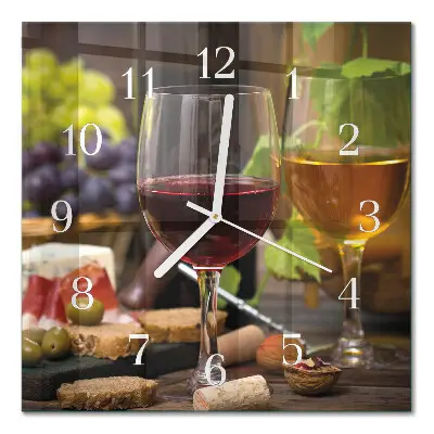 Reloj de cristal cuadrado Copas de vino