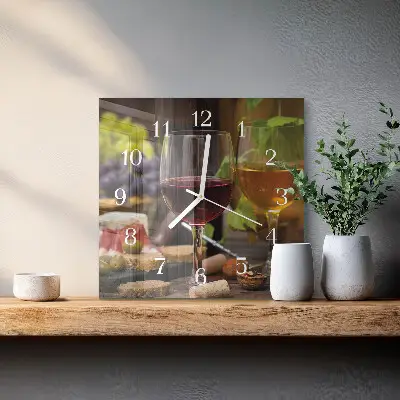 Reloj de cristal cuadrado Copas de vino