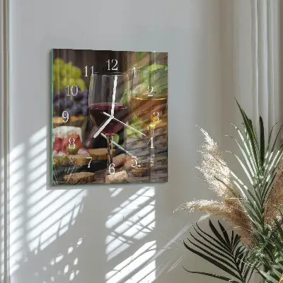 Reloj de cristal cuadrado Copas de vino