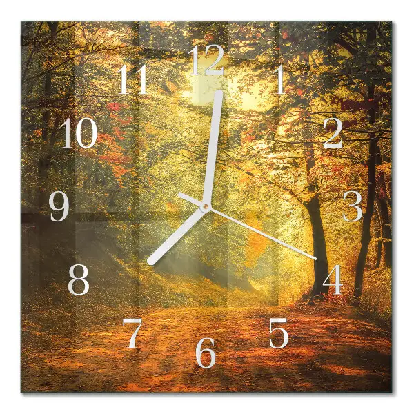Cuadrado reloj de pared Otoño en el bosque