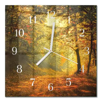 Cuadrado reloj de pared Otoño en el bosque