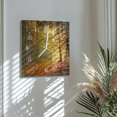 Cuadrado reloj de pared Otoño en el bosque
