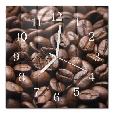 Reloj de vidrio cuadrado Granos de café