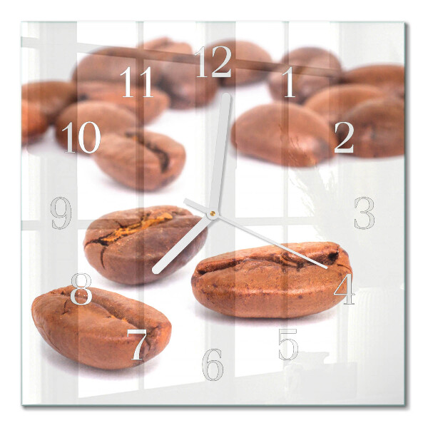 Reloj de vidrio cuadrado Granos de café