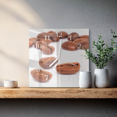 Reloj de vidrio cuadrado Granos de café