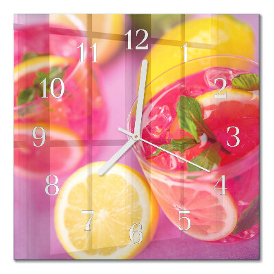 Cuadrado reloj de pared de cristal Agrios