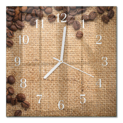 Reloj de vidrio cuadrado Granos de café