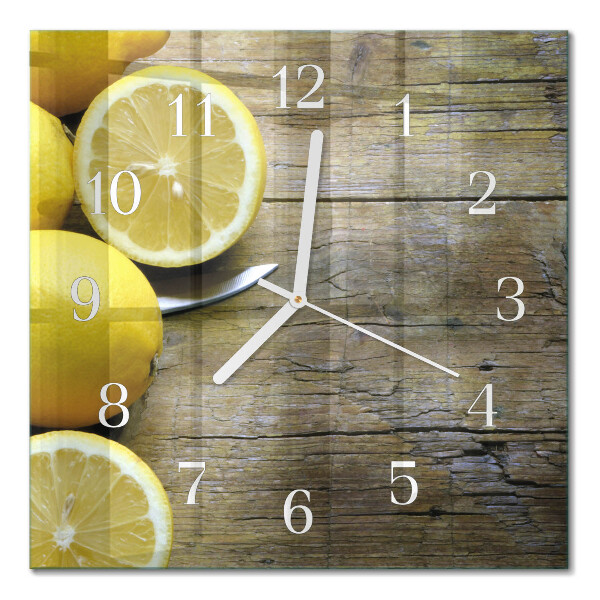 Reloj de vidrio cuadrado Limones jugosos