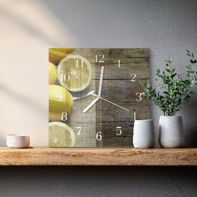 Reloj de vidrio cuadrado Limones jugosos