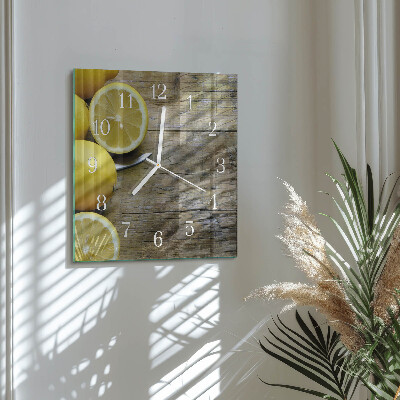 Reloj de vidrio cuadrado Limones jugosos