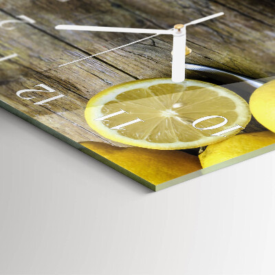 Reloj de vidrio cuadrado Limones jugosos