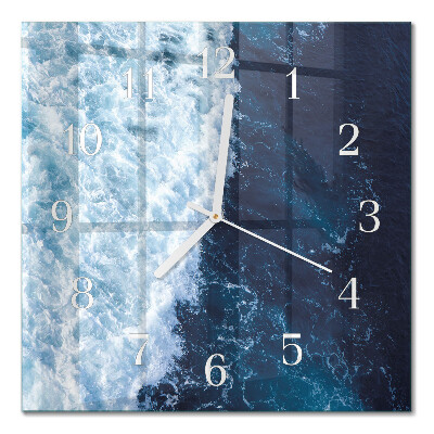 Reloj de vidrio cuadrado Olas del océano
