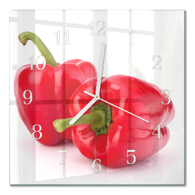Cuadrado reloj de pared Pimienta