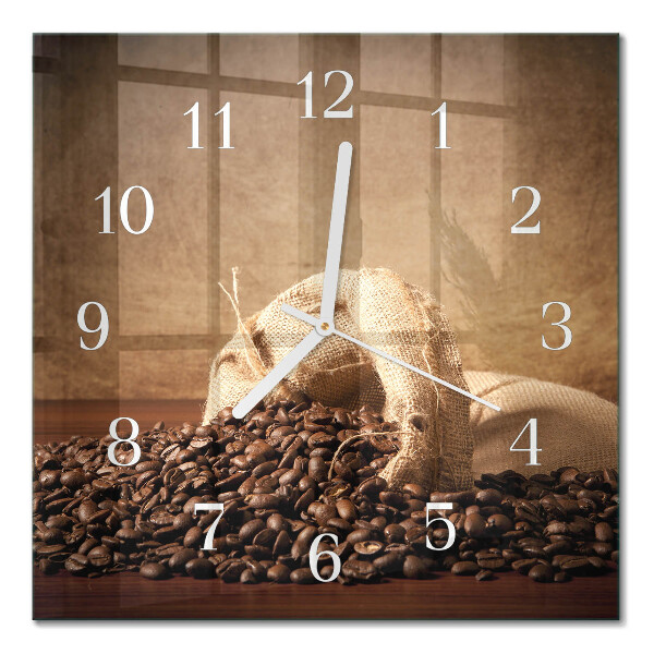 Reloj de cristal cuadrado Café