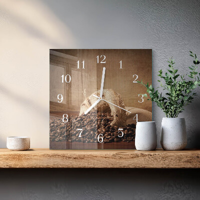 Reloj de cristal cuadrado Café