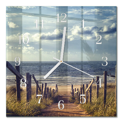 Reloj de cristal cuadrado Playa mar