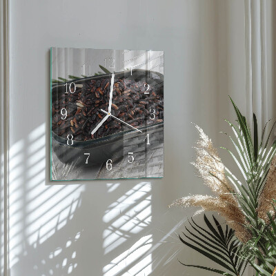 Cuadrado reloj de pared Arroz negro