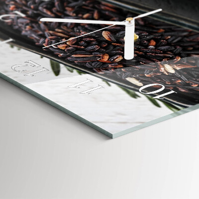 Cuadrado reloj de pared Arroz negro