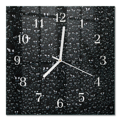 Reloj de cristal cuadrado Gotas de agua