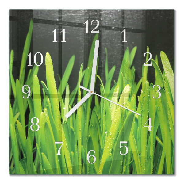 Reloj de cristal cuadrado Césped