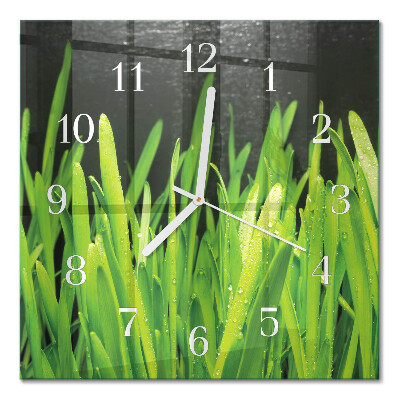 Reloj de cristal cuadrado Césped